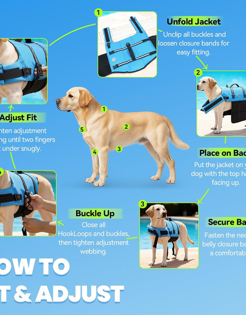 Load image into Gallery viewer, Ripstop Dog Life Vest, Reflective &amp; Adjustable Life Jacket for Dogs with Rescue Handle for Swimming &amp; Boating
