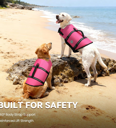 Ripstop Dog Life Vest, Reflective & Adjustable Life Jacket for Dogs with Rescue Handle for Swimming & Boating