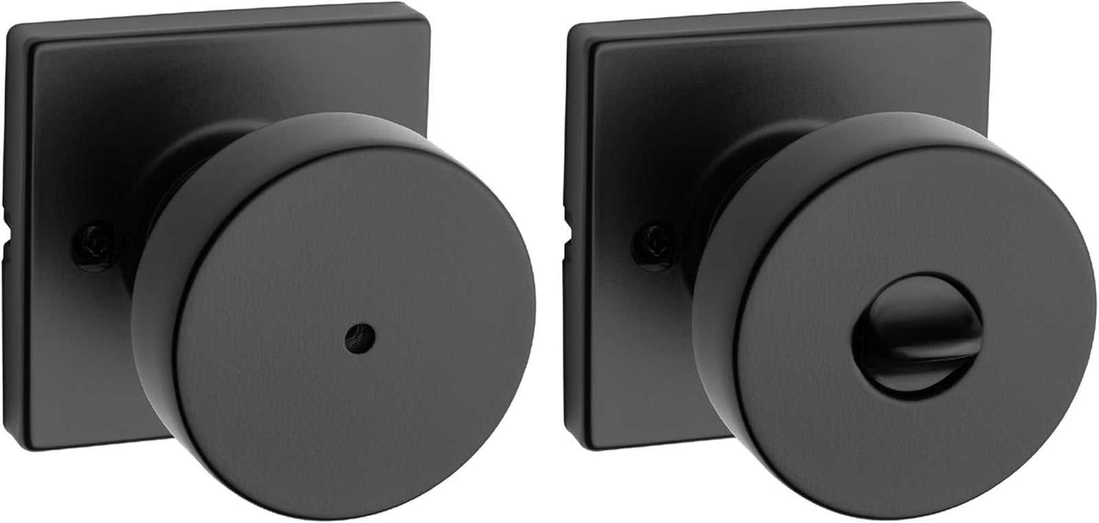 97300-939 Pismo Privacy Square Modern Door Knob, Matte Black