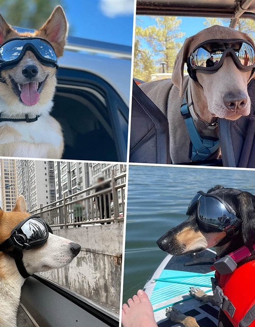 Load image into Gallery viewer, Dog Goggles Large Breed, Large Dog Sunglasses Eye Protection for Dogs Windproof Goggles for Medium Large Dog Riding Biking Driving, Black
