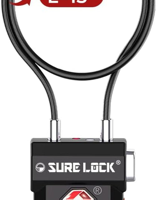 Load image into Gallery viewer, TSA Approved Luggage Locks – 3-Digit Combination Cable Lock with Red Indicator, Large Dial &amp; Easy-Press Button for Suitcases and Backpacks – Multi-Pack &amp; Color Options
