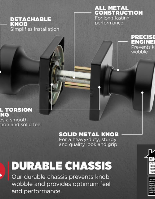 Load image into Gallery viewer, 97300-939 Pismo Privacy Square Modern Door Knob, Matte Black

