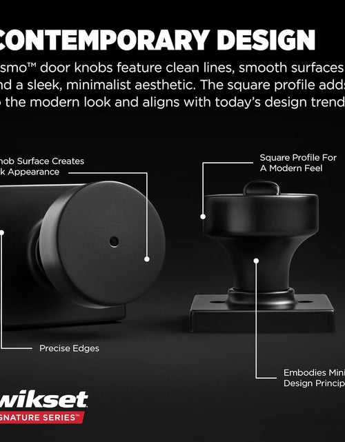 Load image into Gallery viewer, 97300-939 Pismo Privacy Square Modern Door Knob, Matte Black
