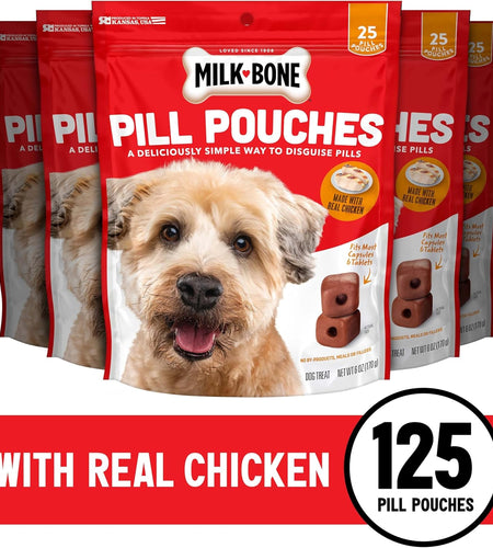 Pill Pouches Dog Treats, Real Chicken Flavor, 6 Ounce (Pack of 5)