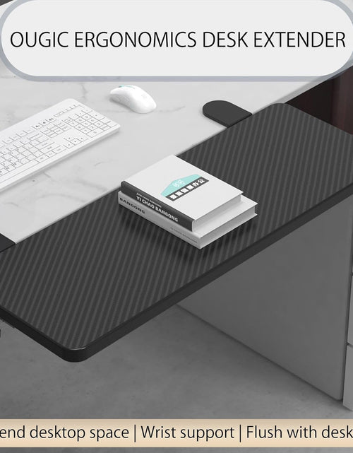 Load image into Gallery viewer, OUGIC Ergonomics Desk Extender Tray, 29.5"X9.5" Punch-Free Clamp On, Foldable Keyboard Drawer Tray, Table Mount Arm Wrist Rest Shelf, Computer Elbow Arm Support
