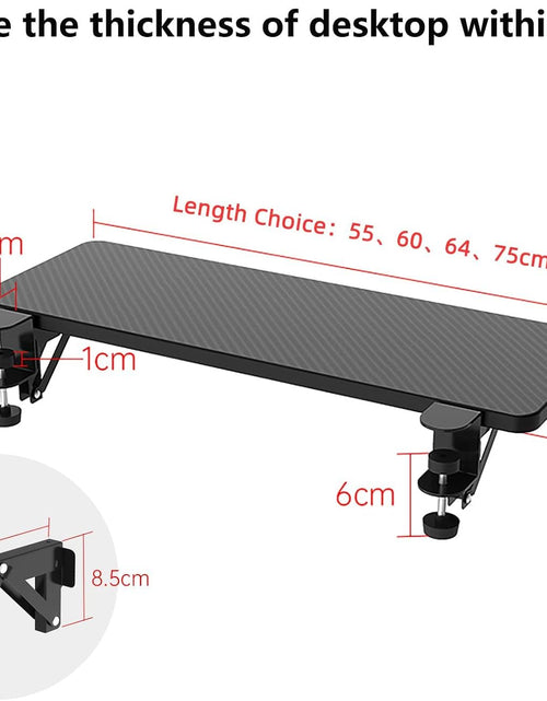 Load image into Gallery viewer, OUGIC Ergonomics Desk Extender Tray, 29.5"X9.5" Punch-Free Clamp On, Foldable Keyboard Drawer Tray, Table Mount Arm Wrist Rest Shelf, Computer Elbow Arm Support

