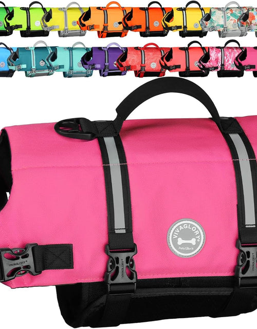 Load image into Gallery viewer, Ripstop Dog Life Vest, Reflective &amp; Adjustable Life Jacket for Dogs with Rescue Handle for Swimming &amp; Boating
