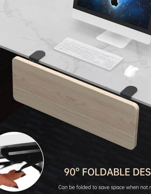 Load image into Gallery viewer, OUGIC Ergonomics Desk Extender Tray, 29.5"X9.5" Punch-Free Clamp On, Foldable Keyboard Drawer Tray, Table Mount Arm Wrist Rest Shelf, Computer Elbow Arm Support
