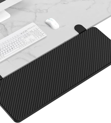 OUGIC Ergonomics Desk Extender Tray, 29.5"X9.5" Punch-Free Clamp On, Foldable Keyboard Drawer Tray, Table Mount Arm Wrist Rest Shelf, Computer Elbow Arm Support