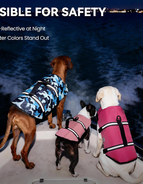 Load image into Gallery viewer, Ripstop Dog Life Vest, Reflective &amp; Adjustable Life Jacket for Dogs with Rescue Handle for Swimming &amp; Boating
